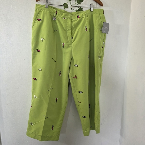 Sag Harbor Sport On The Green Embroidered Gold Design Capri Pants - Picture 7 of 13